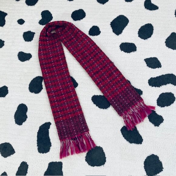 Victoire Mathieu Paris Vintage Pink Purple Metallic Wool Blend Designer Scarf - Picture 4 of 9